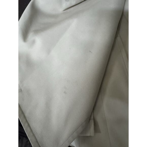 London Fog Brown Khaki Trench Coat Size 44R Hidden Buttons Career Jacket READ - Picture 8 of 8